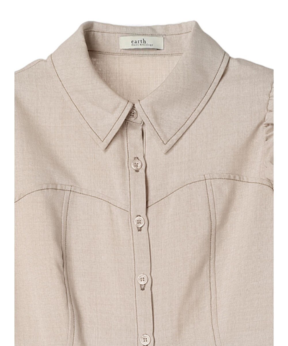 earth music&ecology 袖ドロストシャツワンピース 