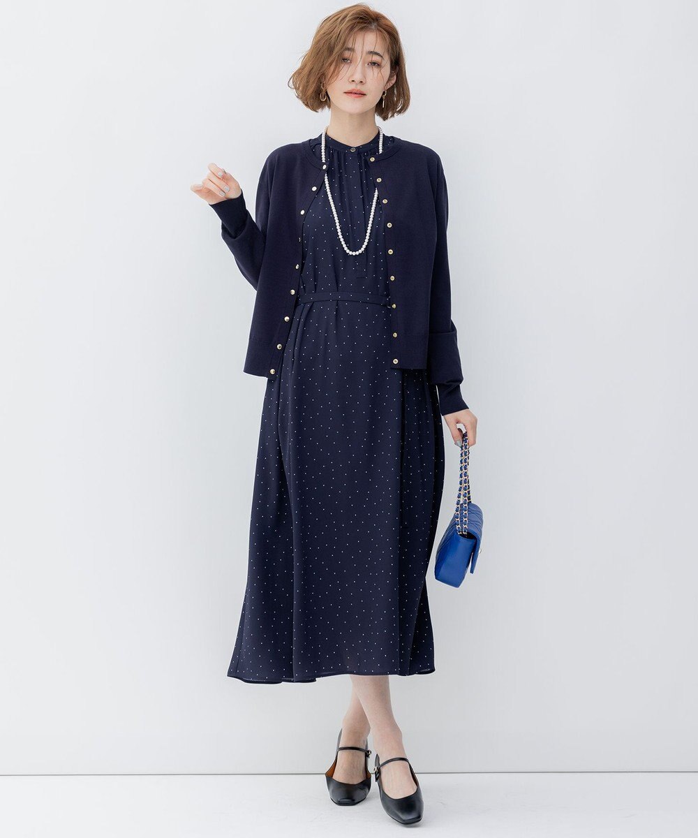 23区 S 【洗える】バックサテンアムンゼン ドットプリント ワンピース 