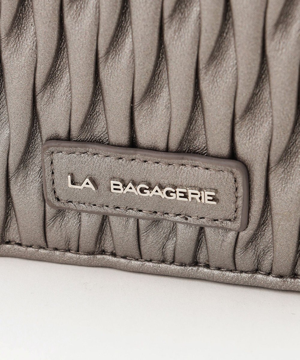 LA BAGAGERIE シープレザープリーツ加工二つ折り財布 