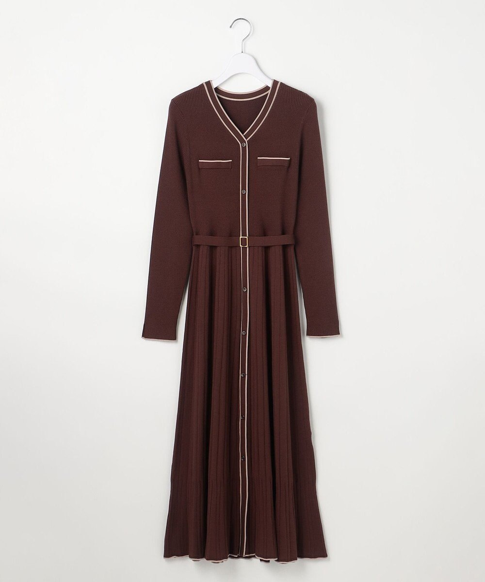 ANY SIS L バイカラーデザインニット ワンピース 