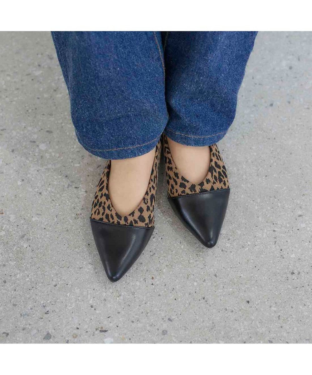 MODE ET JACOMO <noyau>ポインテッドトゥコンビデザインパンプス 