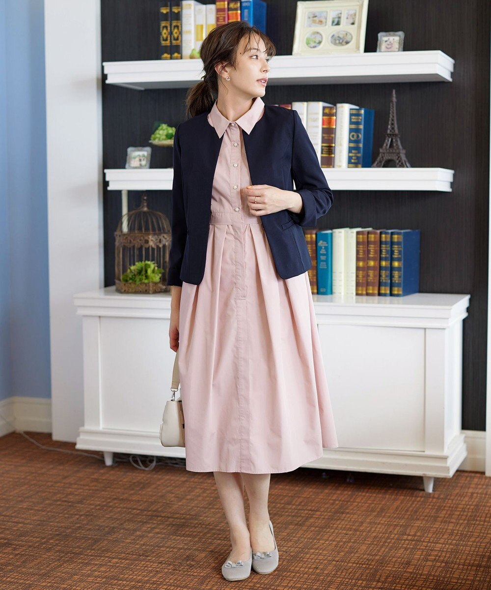 Tiaclasse L 【ダブルクロス・洗える】ノーカラージャケット 