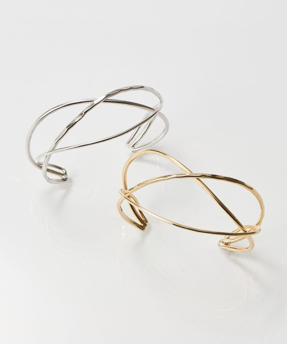 Phoebe グリッターワイドカフバングル　ゴールド 