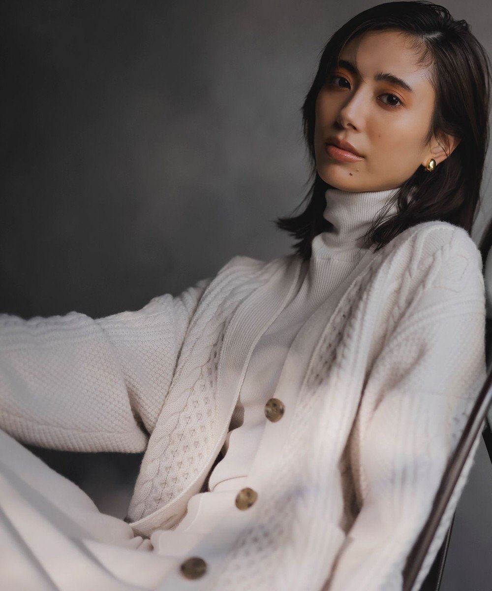 23区 L 【洗える】スムージーコットン シアーリブ ニット 