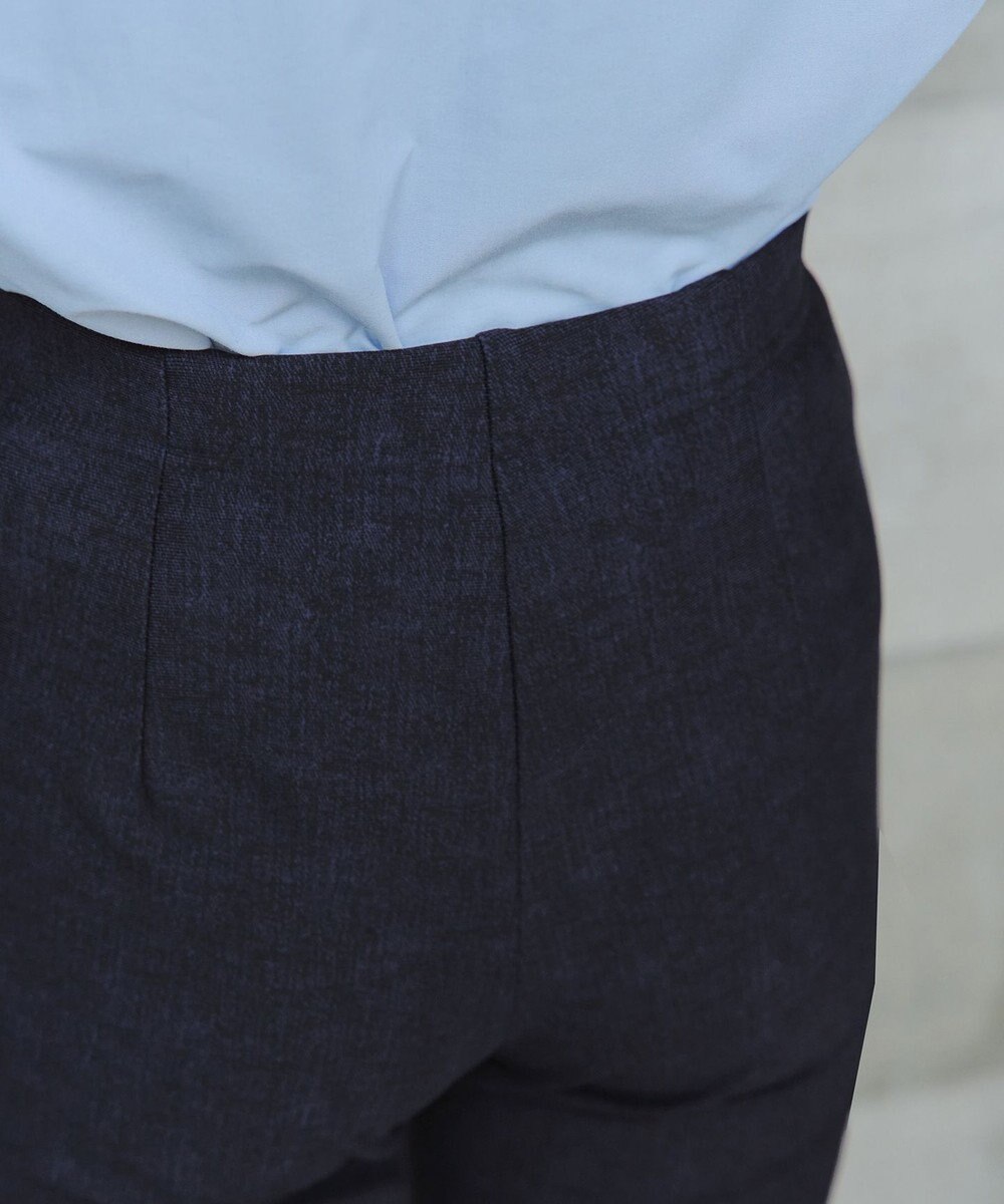 Tiaclasse L 【日本製】メランジプリント裏起毛スリムパンツ 