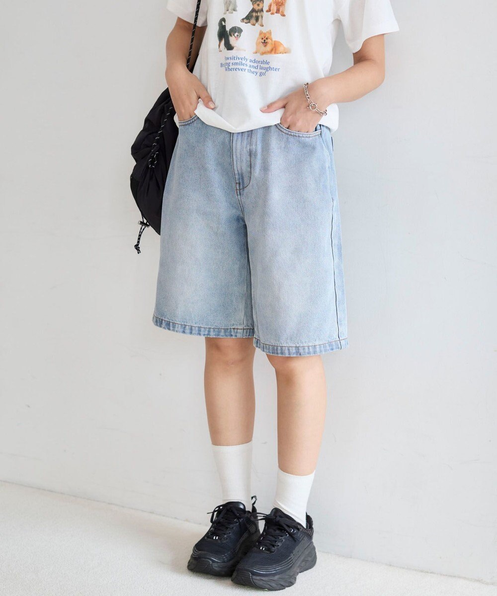 WEGO 【SMサイズ展開】ヴィンテージウォッシュデニムハーフパンツ 