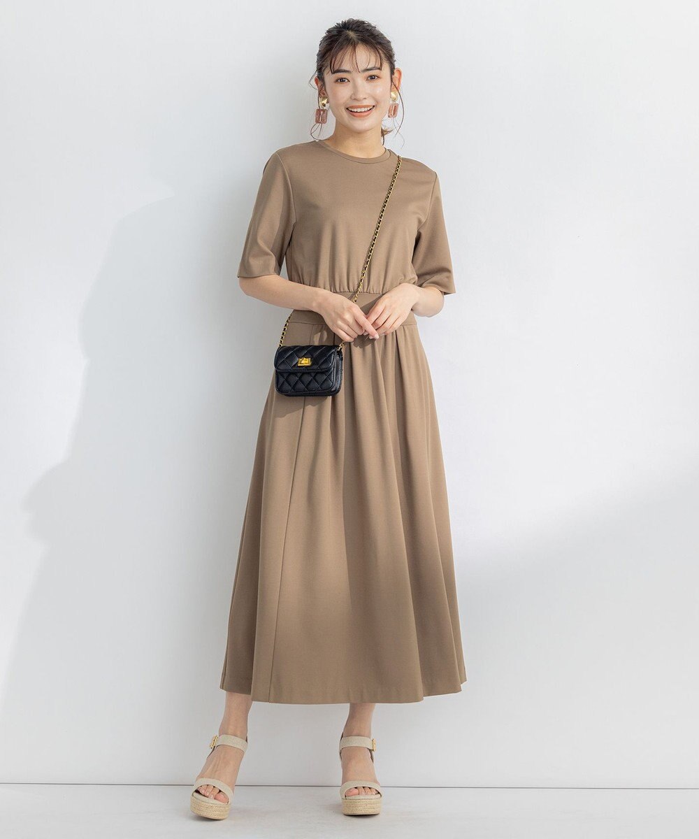 組曲 【接触冷感・洗える】美シルエットポンチ ワンピース 