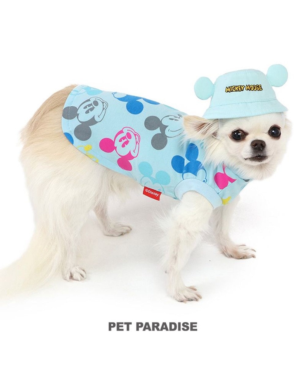 PET PARADISE ディズニー ミッキーマウス バケットハット付き Tシャツ 小型犬 ブルー