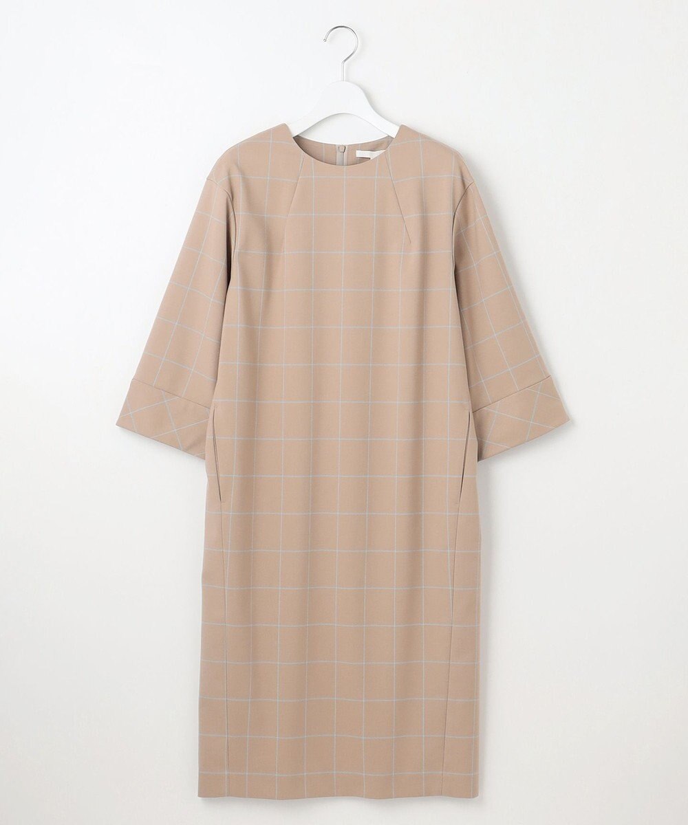 自由区 L 【洗える】ウィンドウペーンチェック ワンピース 
