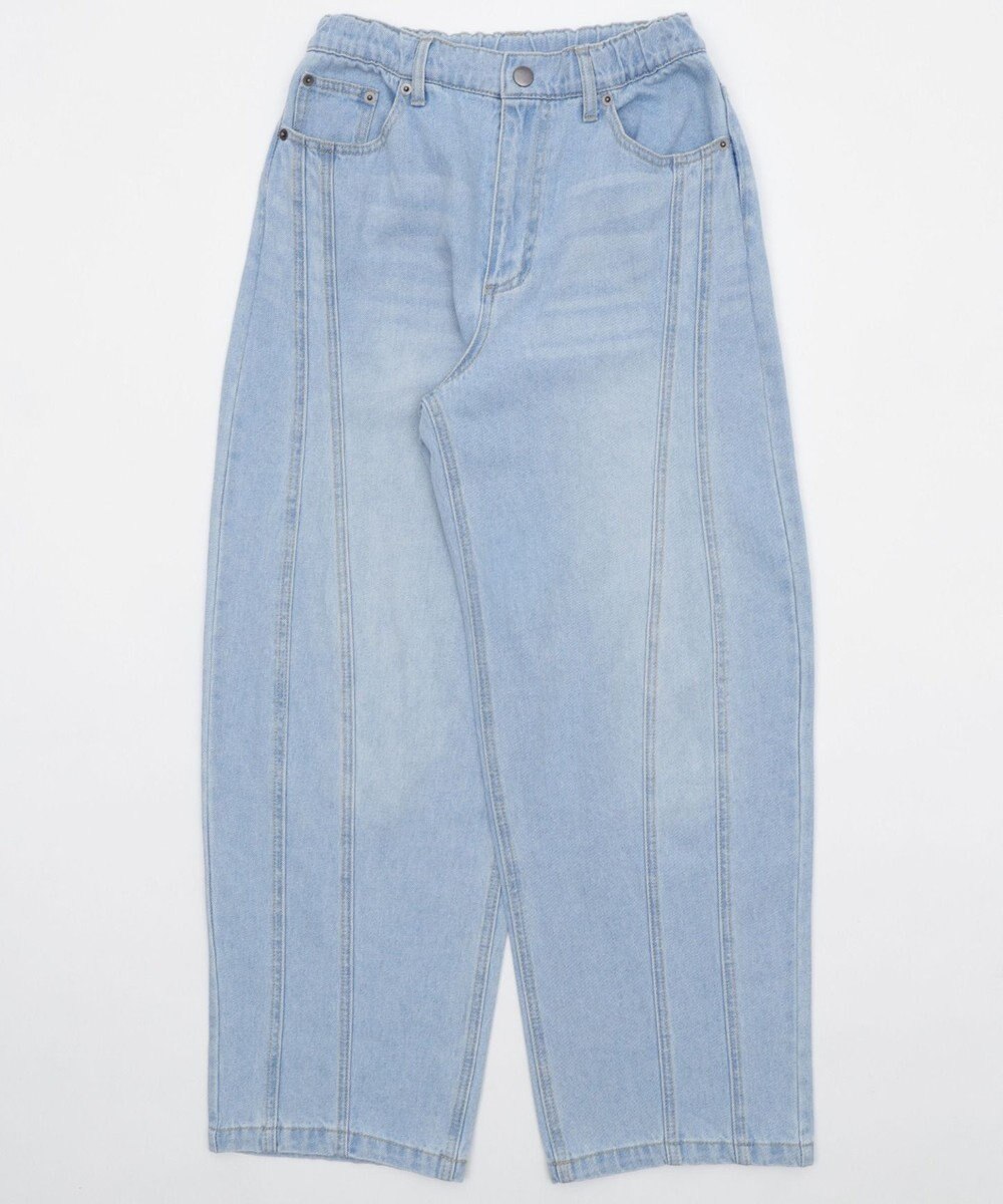 WEGO 【KIDS/150cm/160cm/ウエストゴム】イージー3Dバレルレッグデニムパンツ（JUNIOR） 