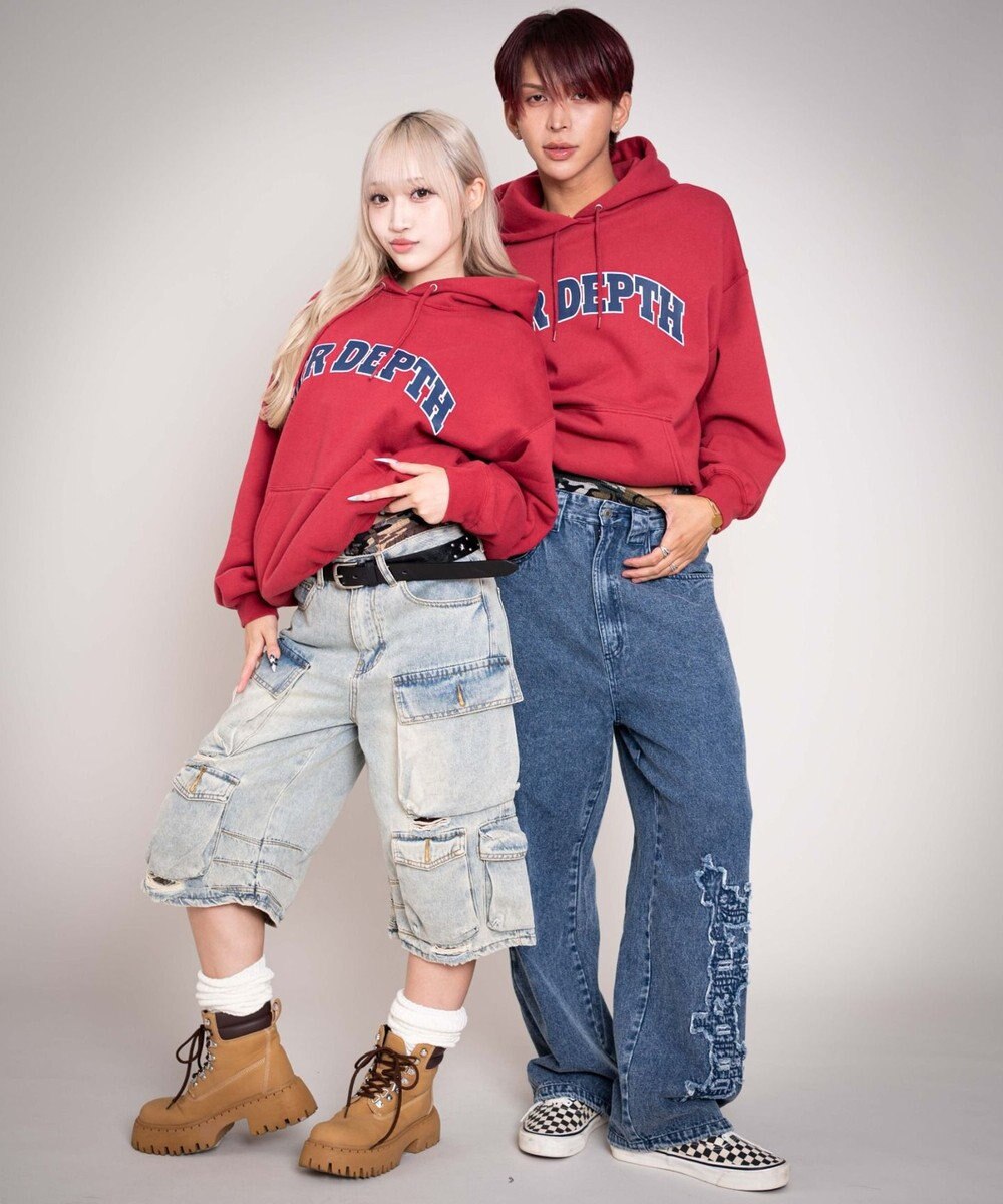 WEGO 【ユニセックス着用ITEM/MLサイズ展開】カレッジプルパーカー 