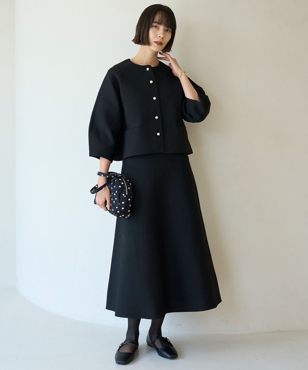 UNFILO L BEAUTY FORM KNIT パールボタン カーディガン 