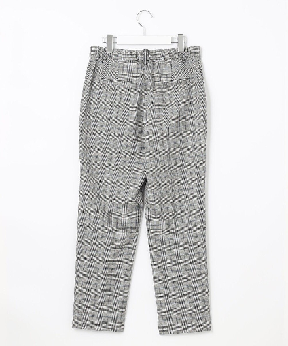 自由区 【裏起毛/撥水加工】TRギャバ グレンチェック テーパードパンツ 