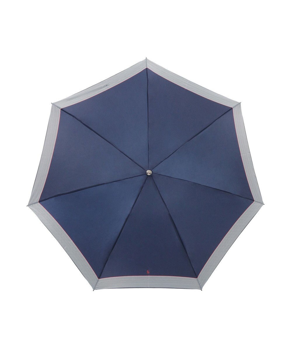 MOONBAT 【WEB限定】POLO RALPH LAUREN)（ポロ ラルフローレン）ワンポイントポロポニー×裾ボーダー 折りたたみ傘 