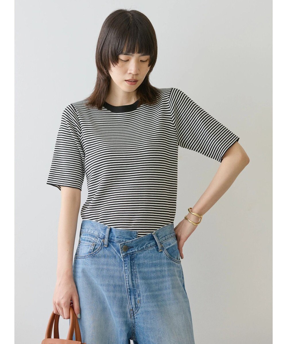 AMERICAN HOLIC ５分袖リブニットプルオーバー 