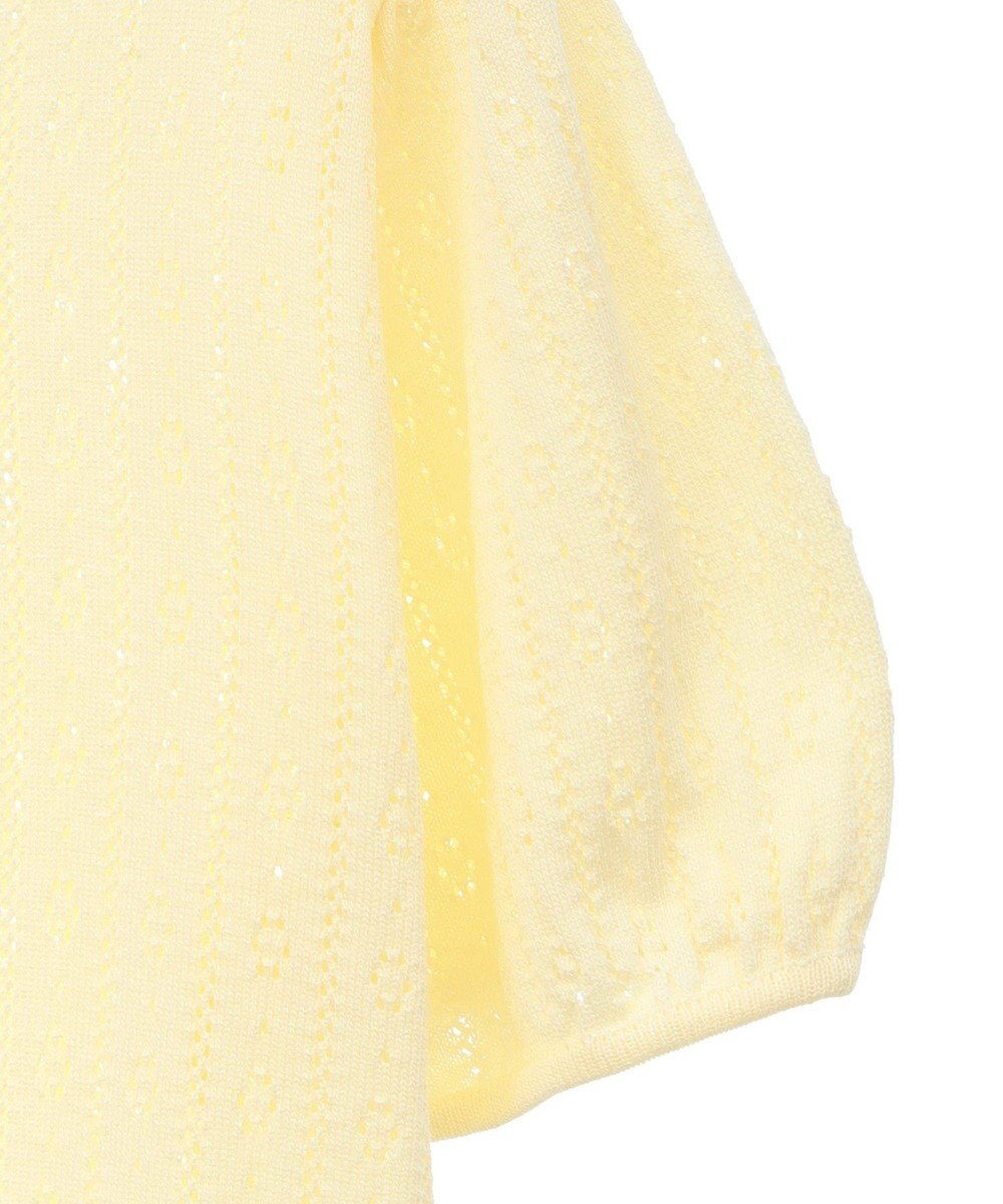 earth music&ecology 透かし編みフロントリボンカーディガン 