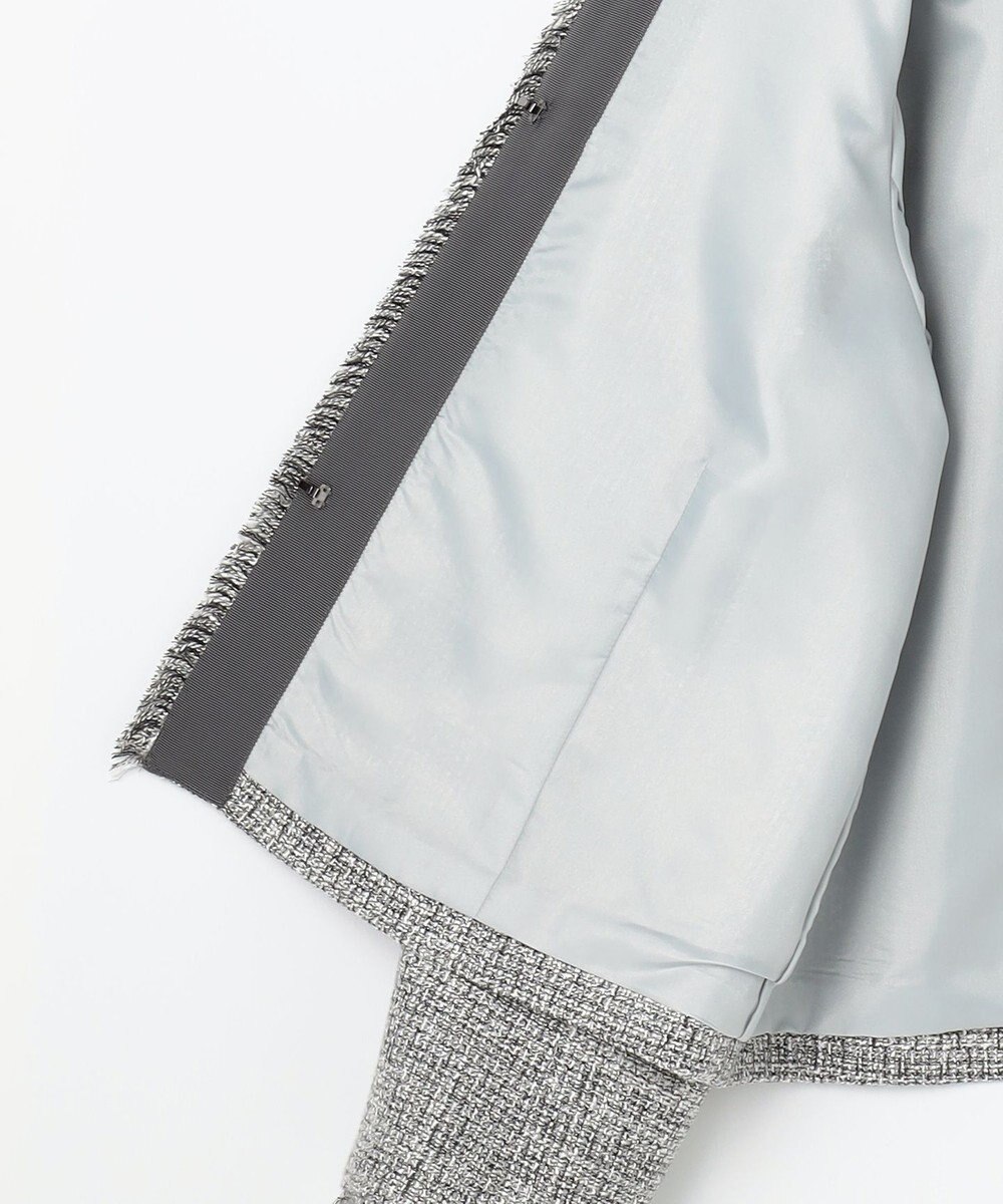 自由区 L 【17号サイズまで展開・カタログ掲載】ライトミックスツイード ジャケット 