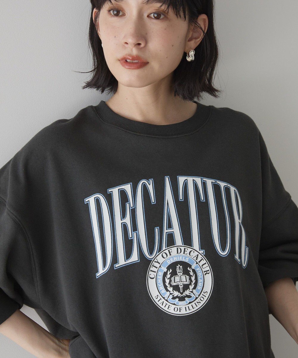 AMERICAN HOLIC カレッジロゴクラックプリント裏毛プルオーバー 