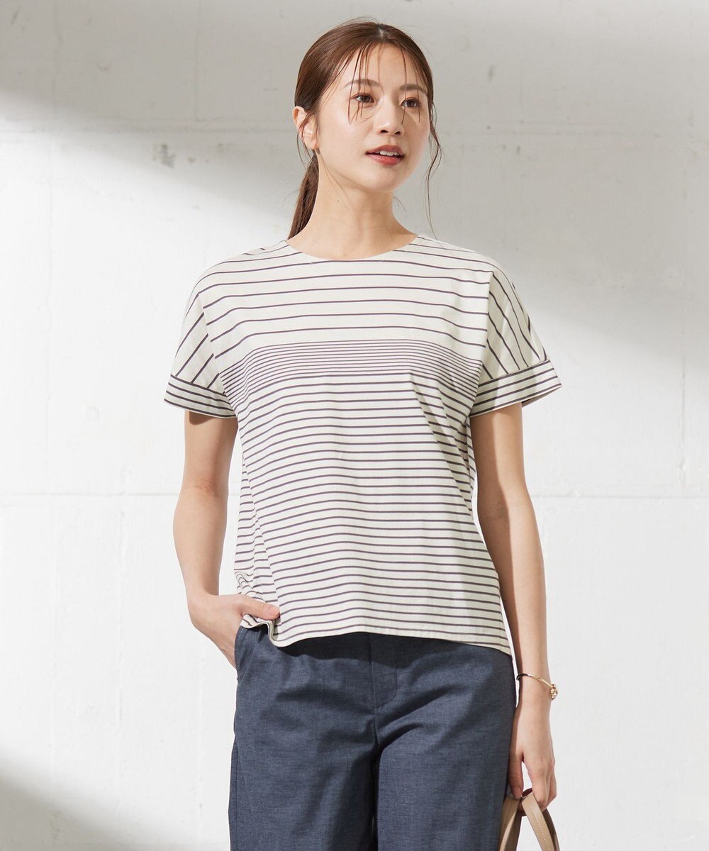 J.PRESS LADIES L パネルボーダー ドルマンスリーブ カットソー 