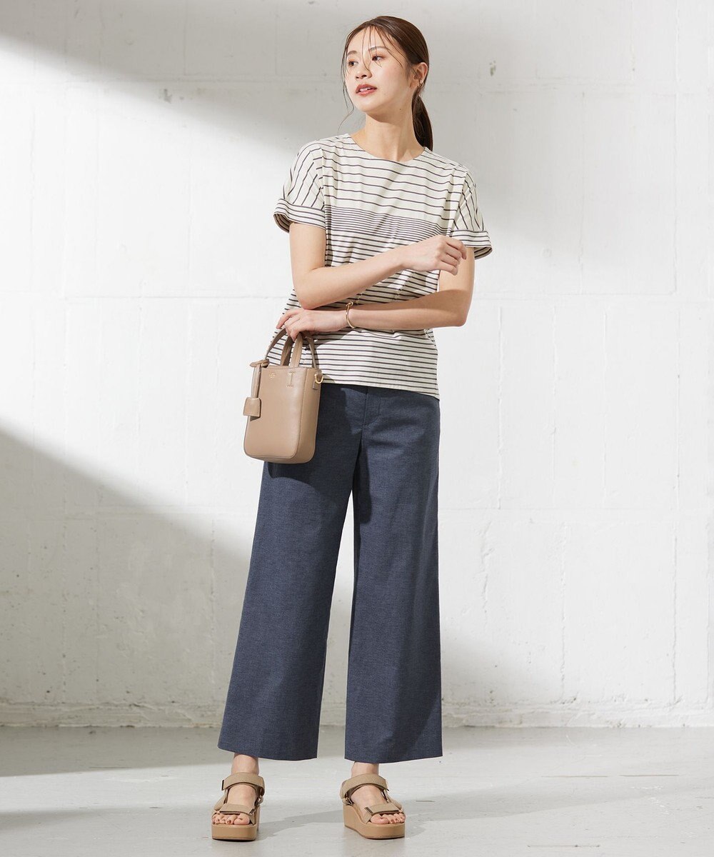 J.PRESS LADIES L パネルボーダー ドルマンスリーブ カットソー 