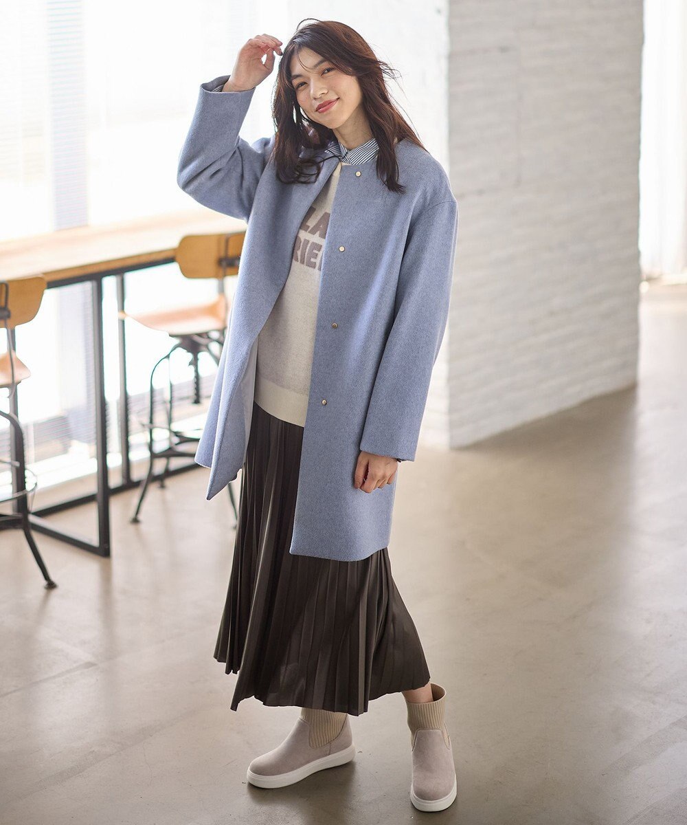 ANY 【防風裏地】カシミヤブレンドコート 