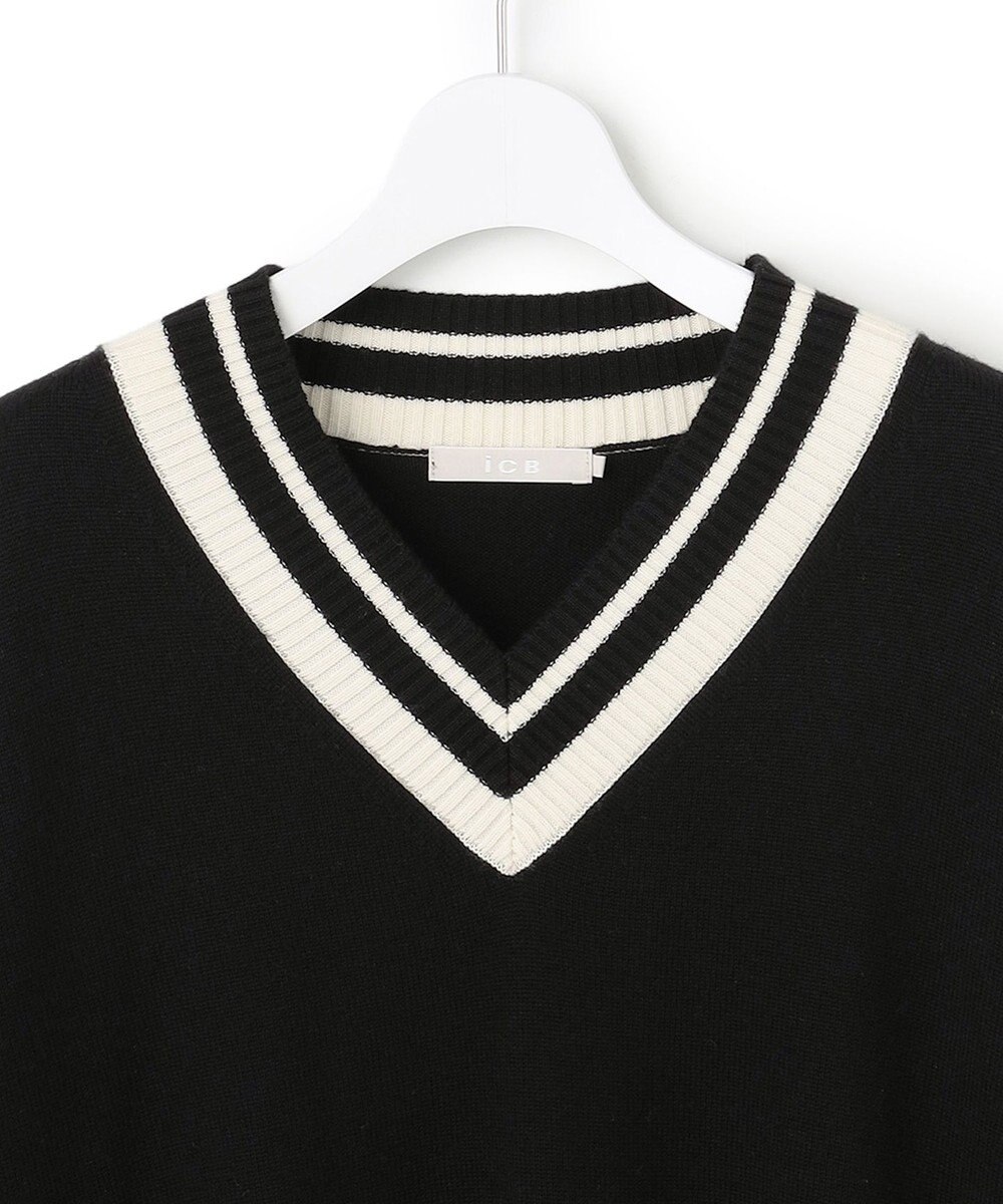 ICB ハイゲージソフトウール チルデンVネックプルオーバー 