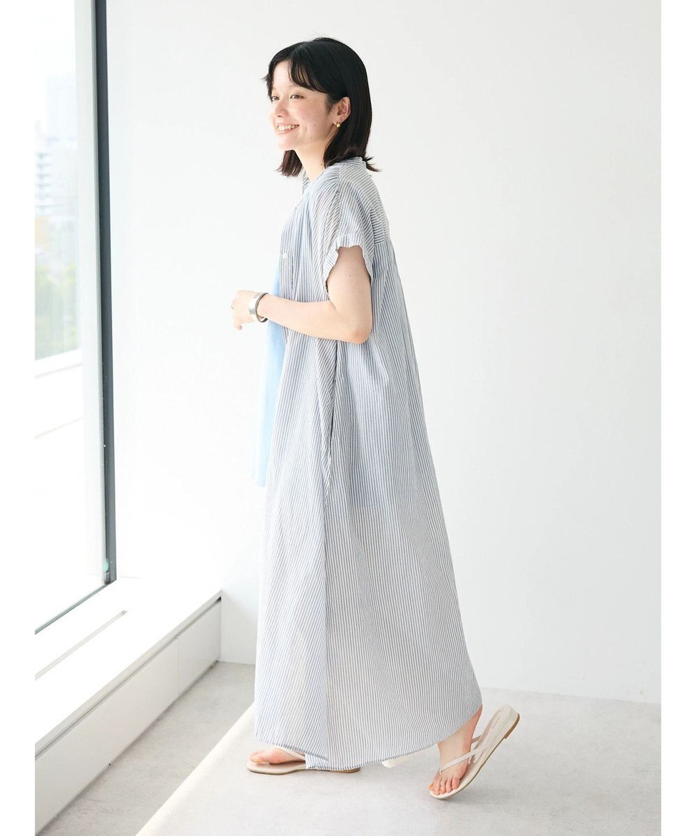 CRAFT STANDARD BOUTIQUE インド綿バンドカラーワンピース 