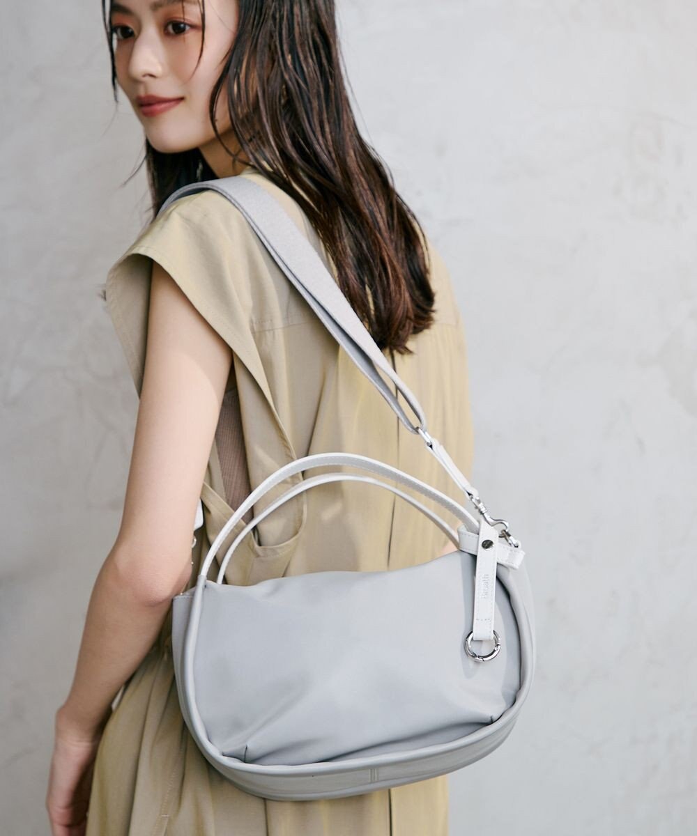 TOPKAPI 【Breath TOPKAPI】【撥水】ツヤ ナイロン ショルダー付き ラウンド トートバッグ 