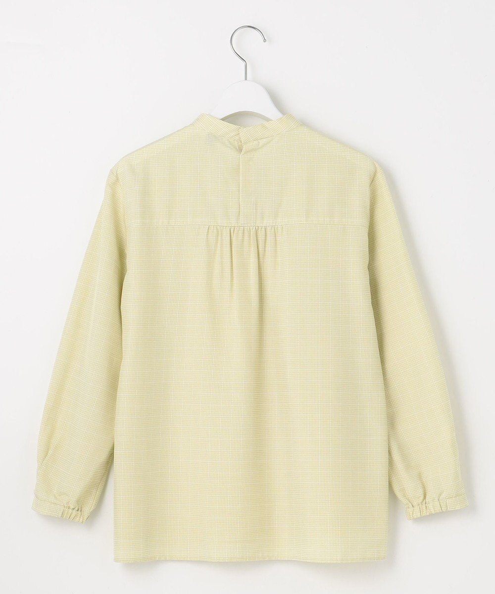 J.PRESS LADIES S 【洗える】セルロース チェック スタンドカラー ブラウス 