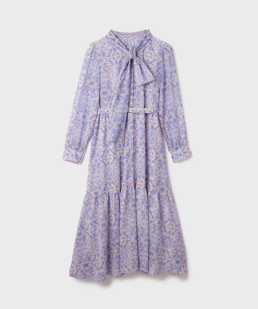 GRACE CONTINENTAL ダマスク柄風プリントワンピース 