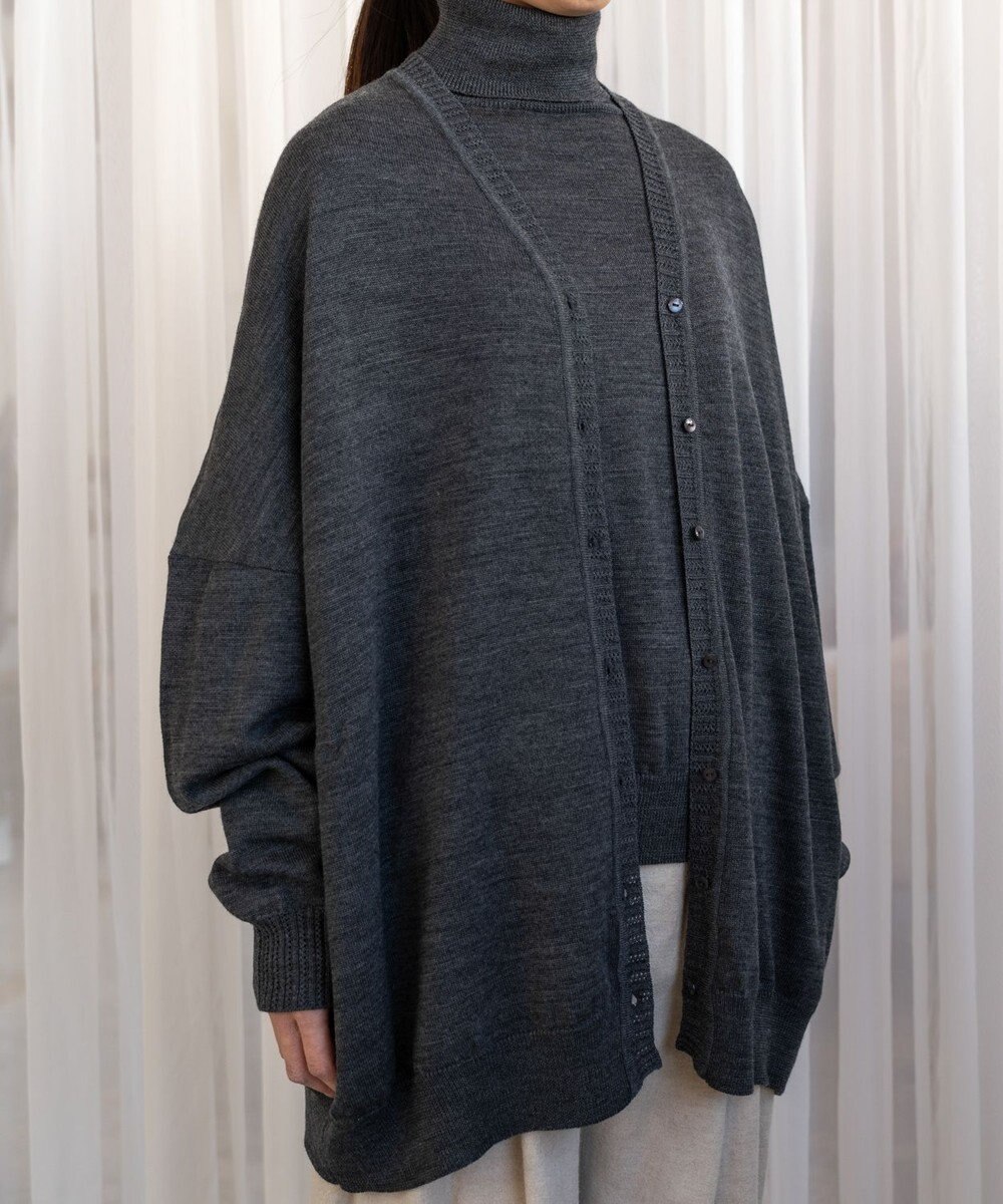 muuc エクストラファインメリノ・V襟オーバーサイズカーディガン 