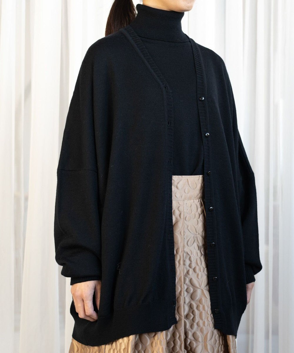 muuc エクストラファインメリノ・V襟オーバーサイズカーディガン 