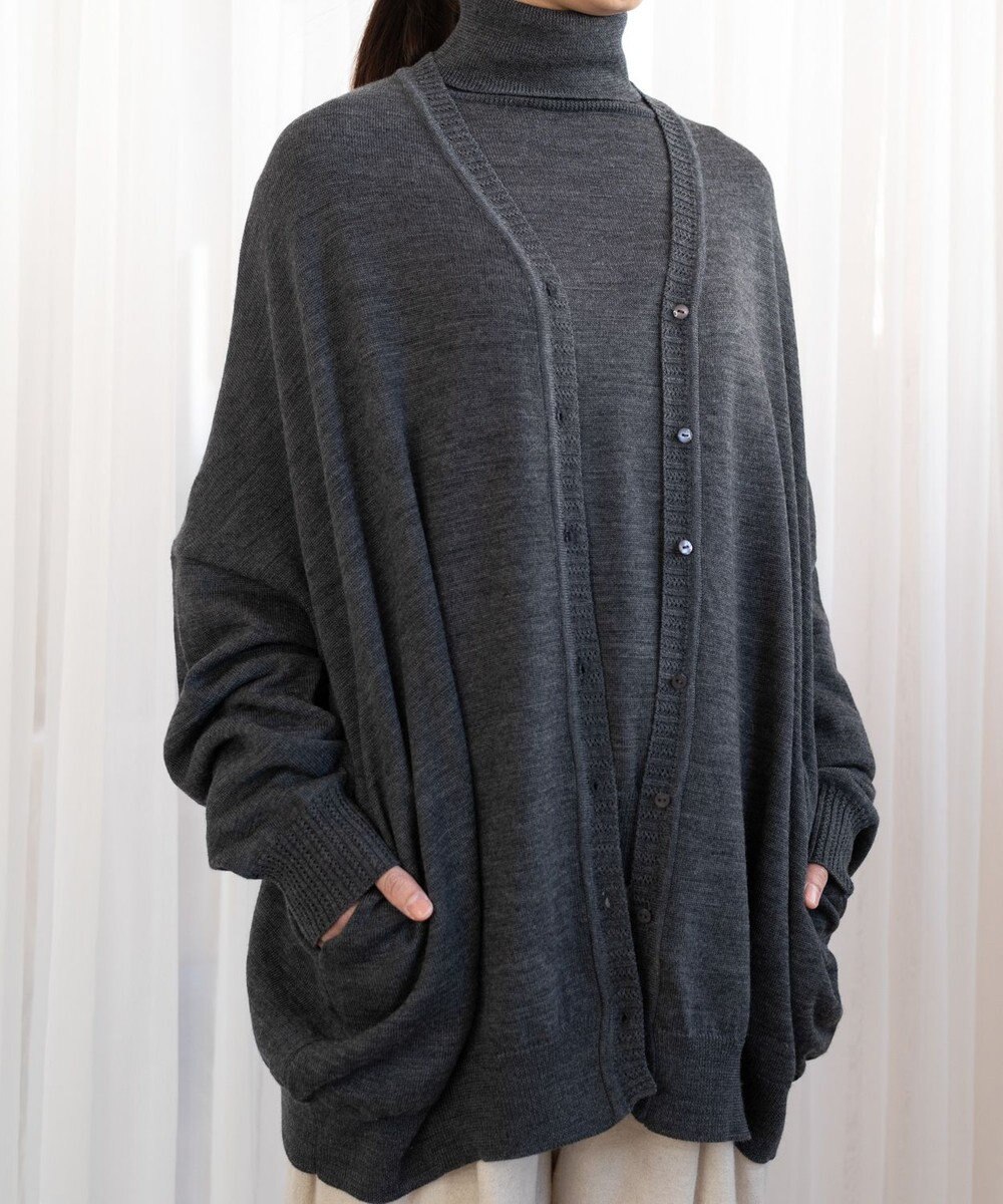 muuc エクストラファインメリノ・V襟オーバーサイズカーディガン 