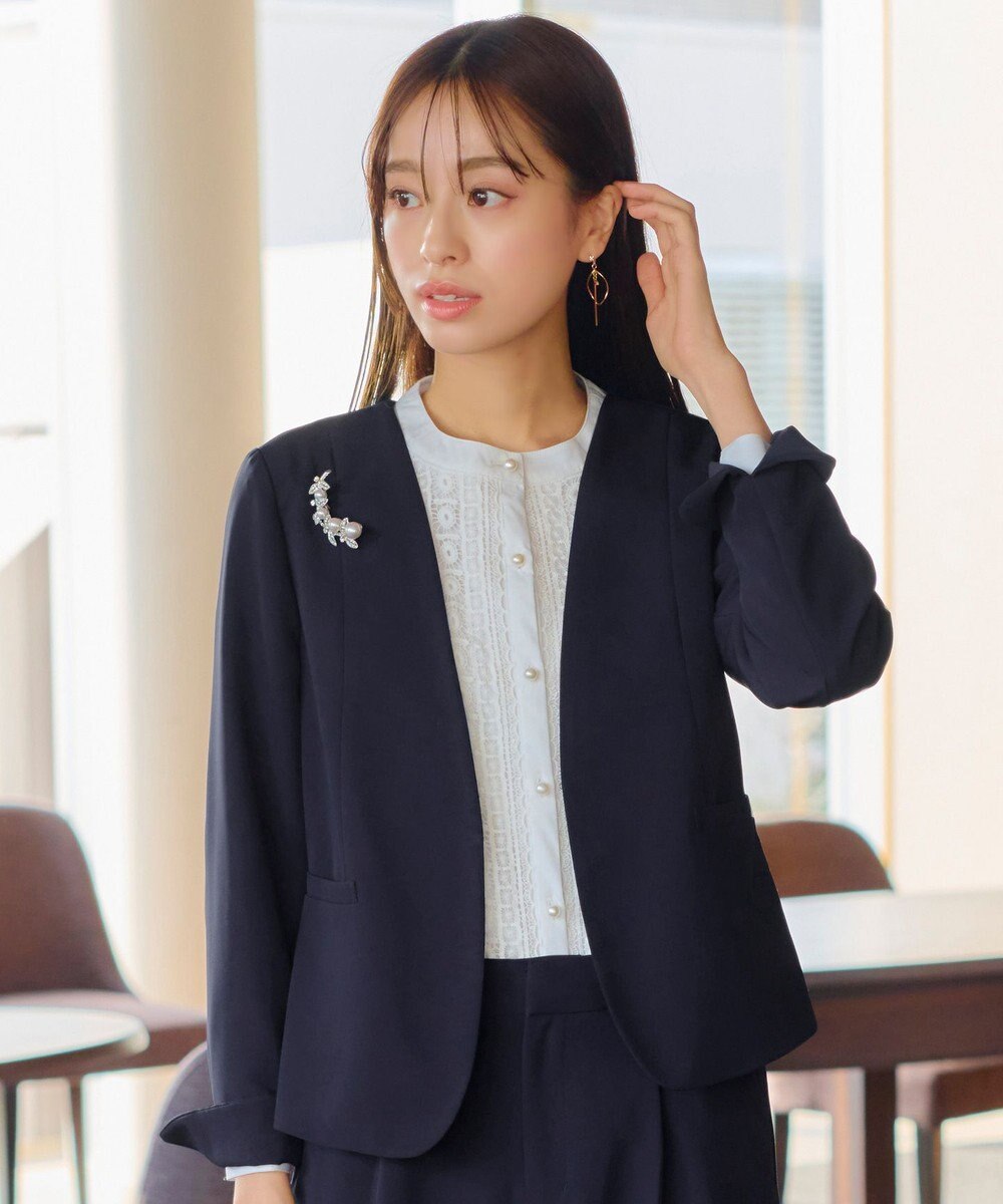 Tiaclasse L 【ダブルクロス・洗える】カラーレスジャケット 