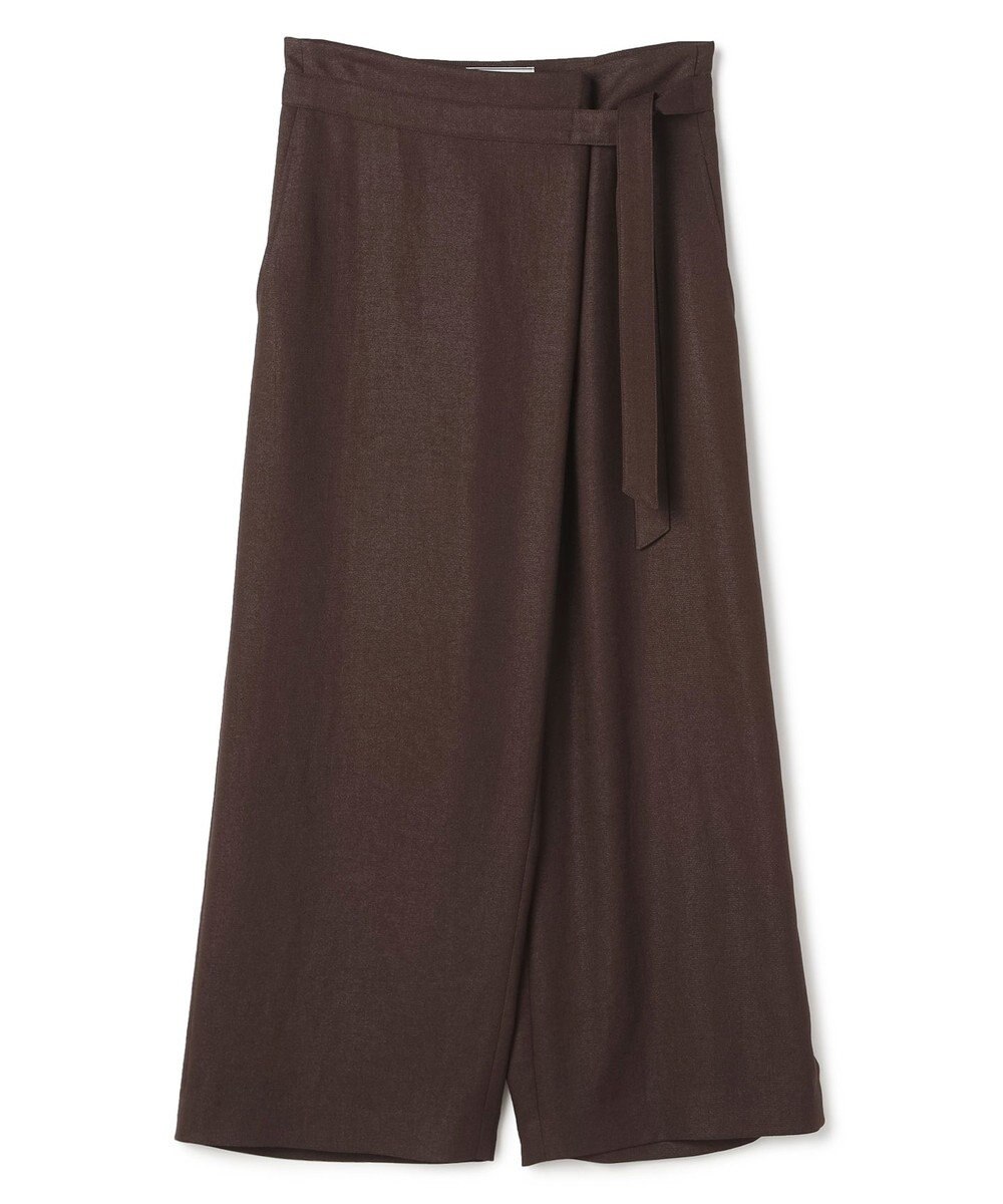 BEIGE， CAROLE / リネンライクラップワイドパンツ 