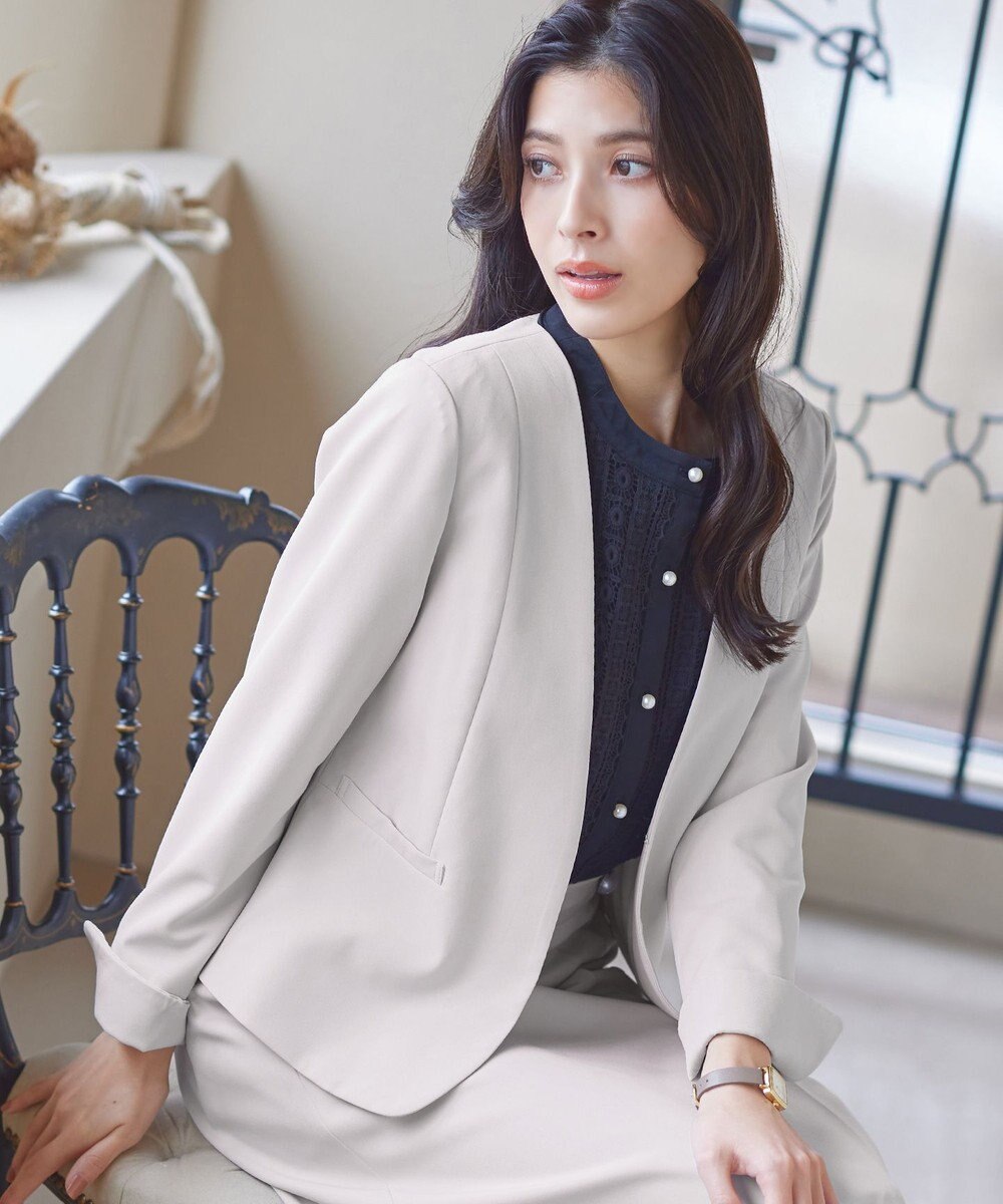 Tiaclasse L 【ダブルクロス・洗える】カラーレスジャケット 