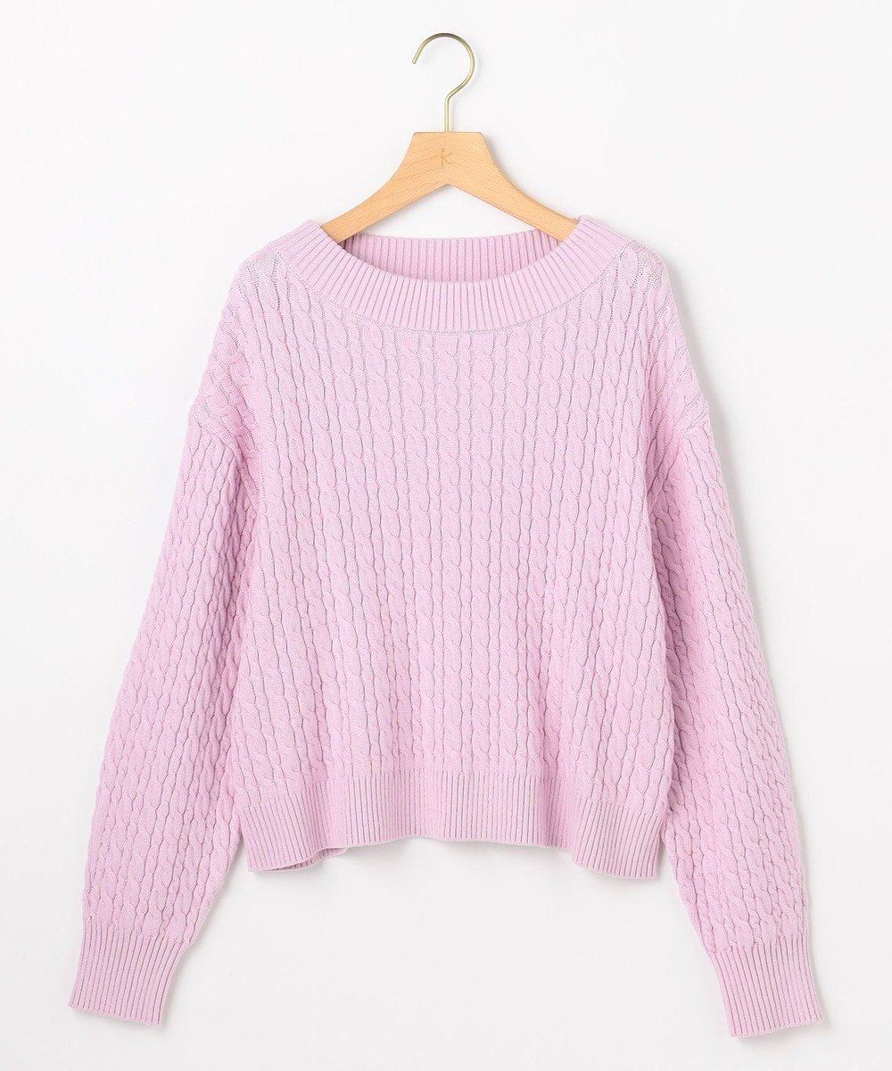 組曲 S 【加藤ローサさん着用】コットンカシミヤMIX ケーブル ニット 