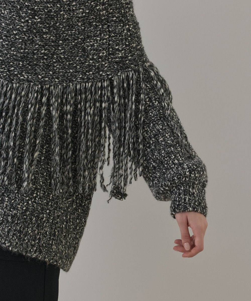 GRACE CONTINENTAL フリンジケープニットトップ 