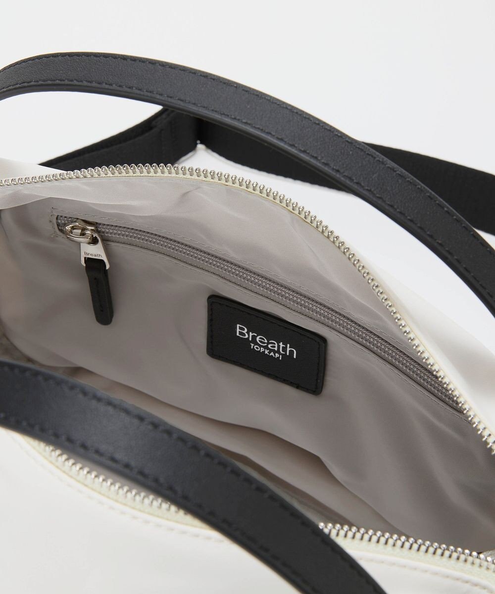 TOPKAPI 【Breath TOPKAPI】【撥水】ツヤ ナイロン ショルダー付き ラウンド トートバッグ 