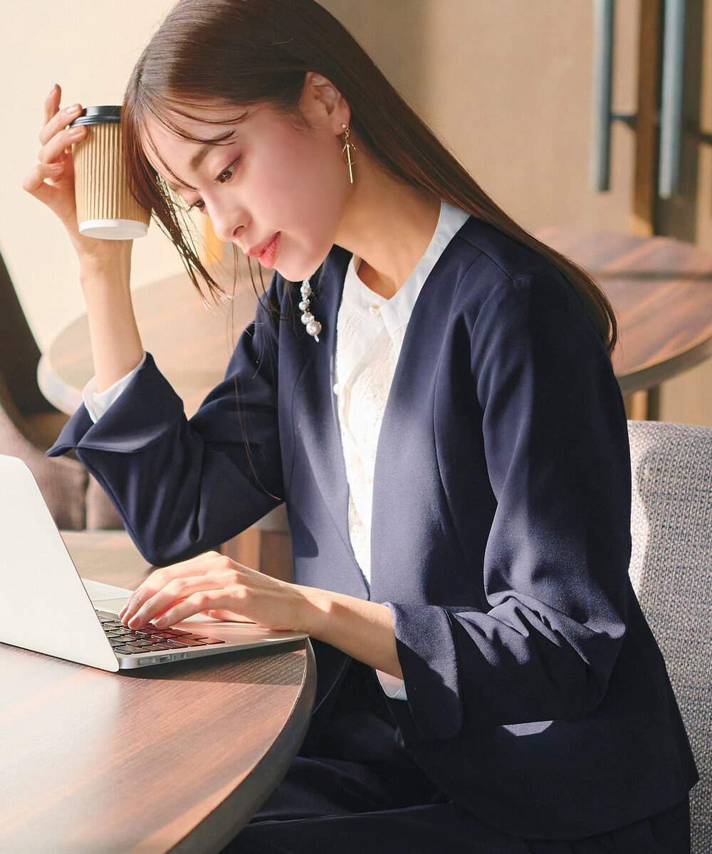 Tiaclasse L 【ダブルクロス・洗える】カラーレスジャケット 