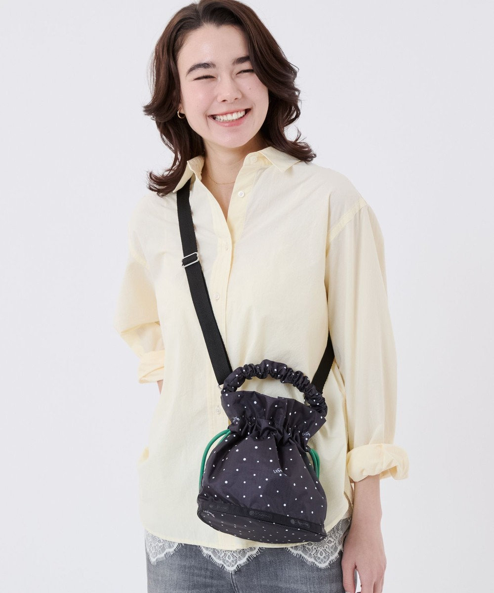 LeSportsac GH DRAWSTRING XBODY/ブリスドット/グリーンコード 