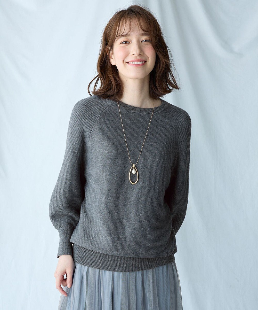 ANY L 【洗濯機可/6色展開】ラウンドネックガーターニット 