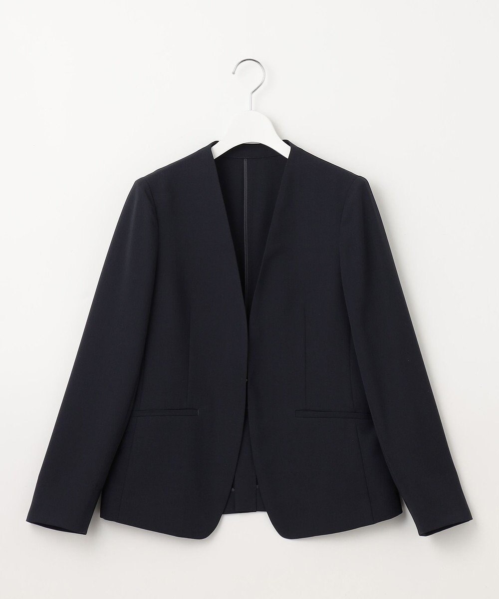 23区 【セットアップ対応/洗える】ドライツイル ノーカラー ジャケット 