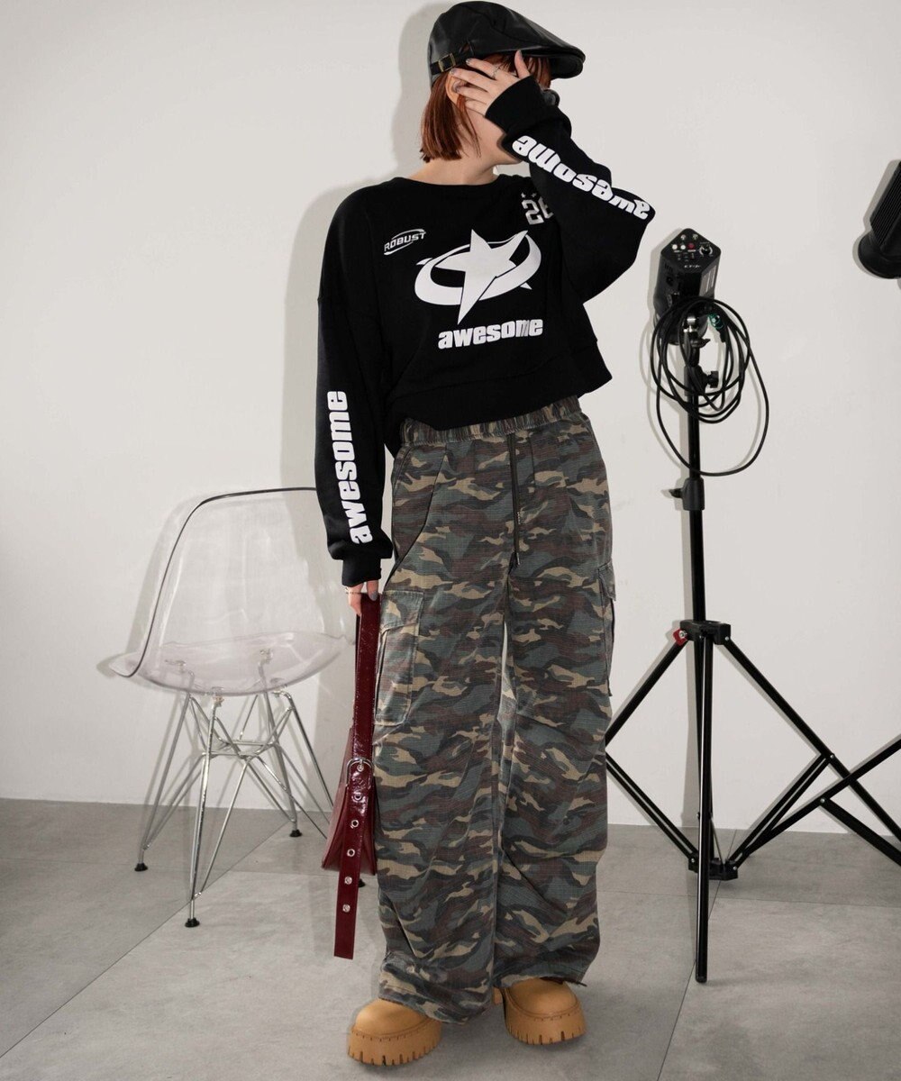 WEGO スターナンバリングショートスウェット 