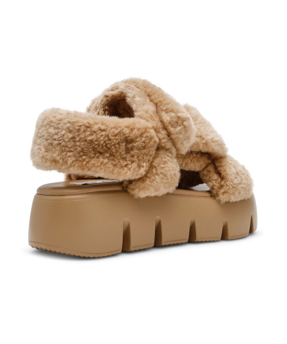 STEVE MADDEN BONKERS-F ファー厚底サンダル 