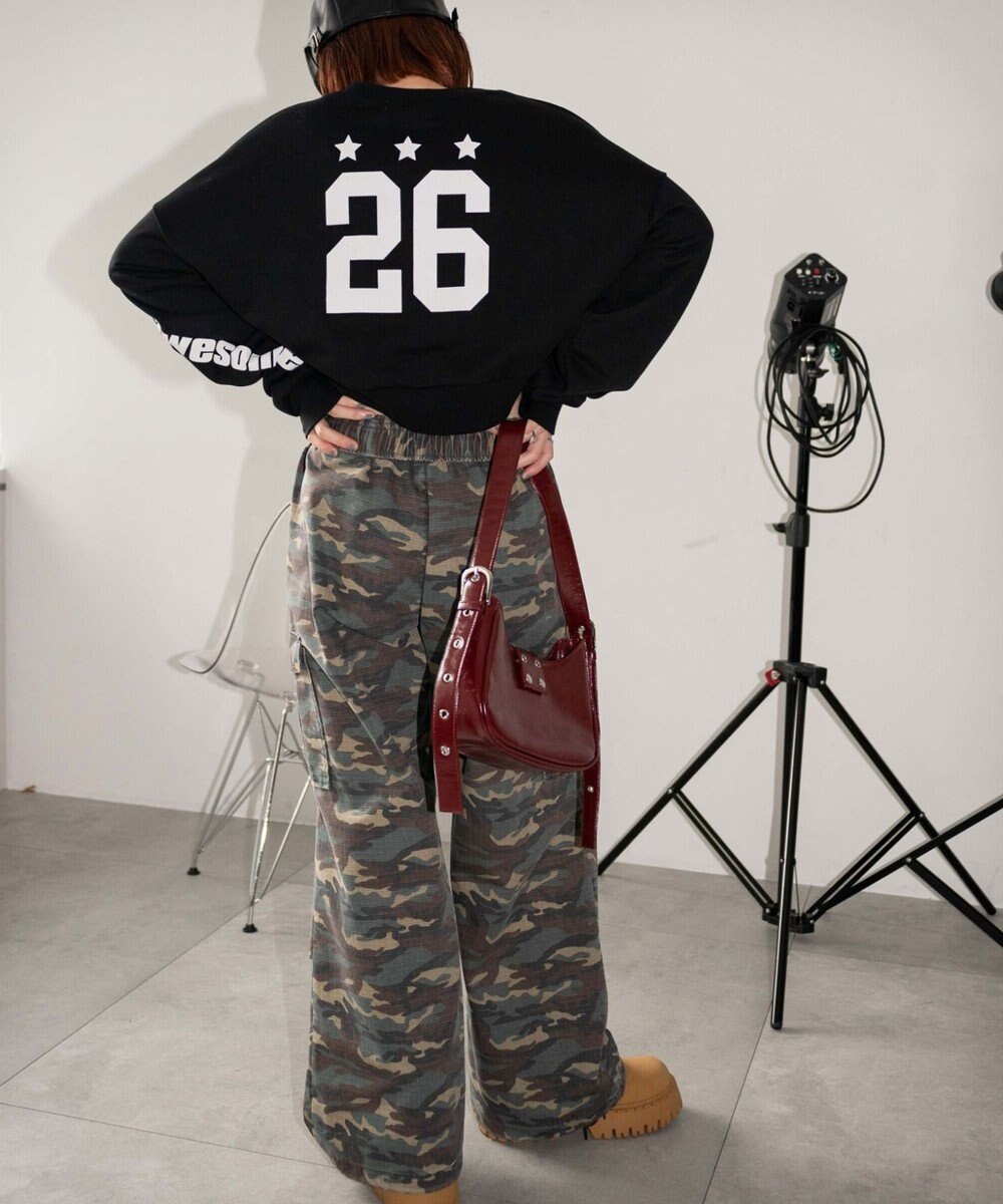 WEGO スターナンバリングショートスウェット 