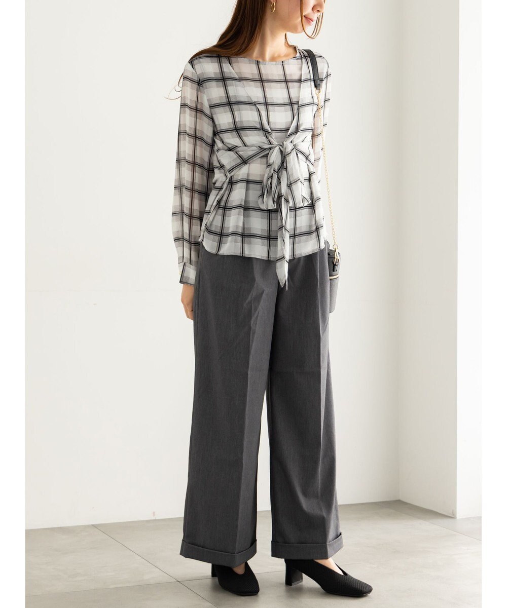 Te chichi ウエストリボンシアーチェックブラウス 