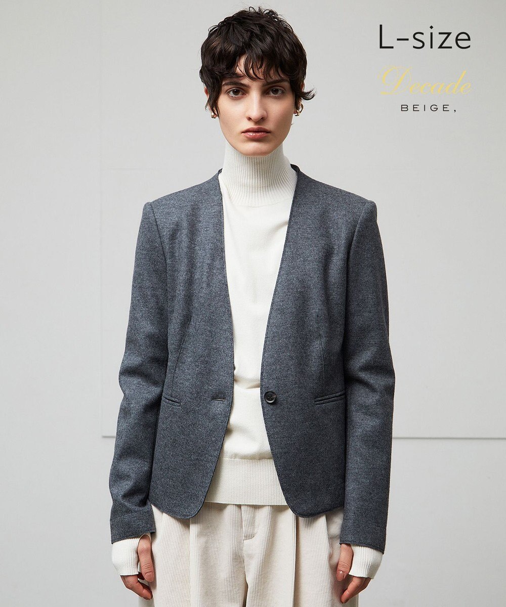 BEIGE， 【L-size】CORBY / ノーカラージャケット 