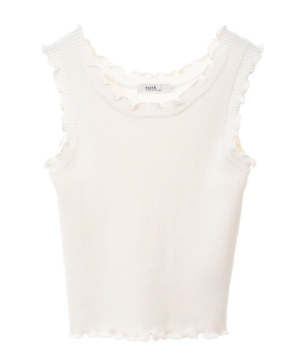 earth music&ecology フリルニットタンクトップ 
