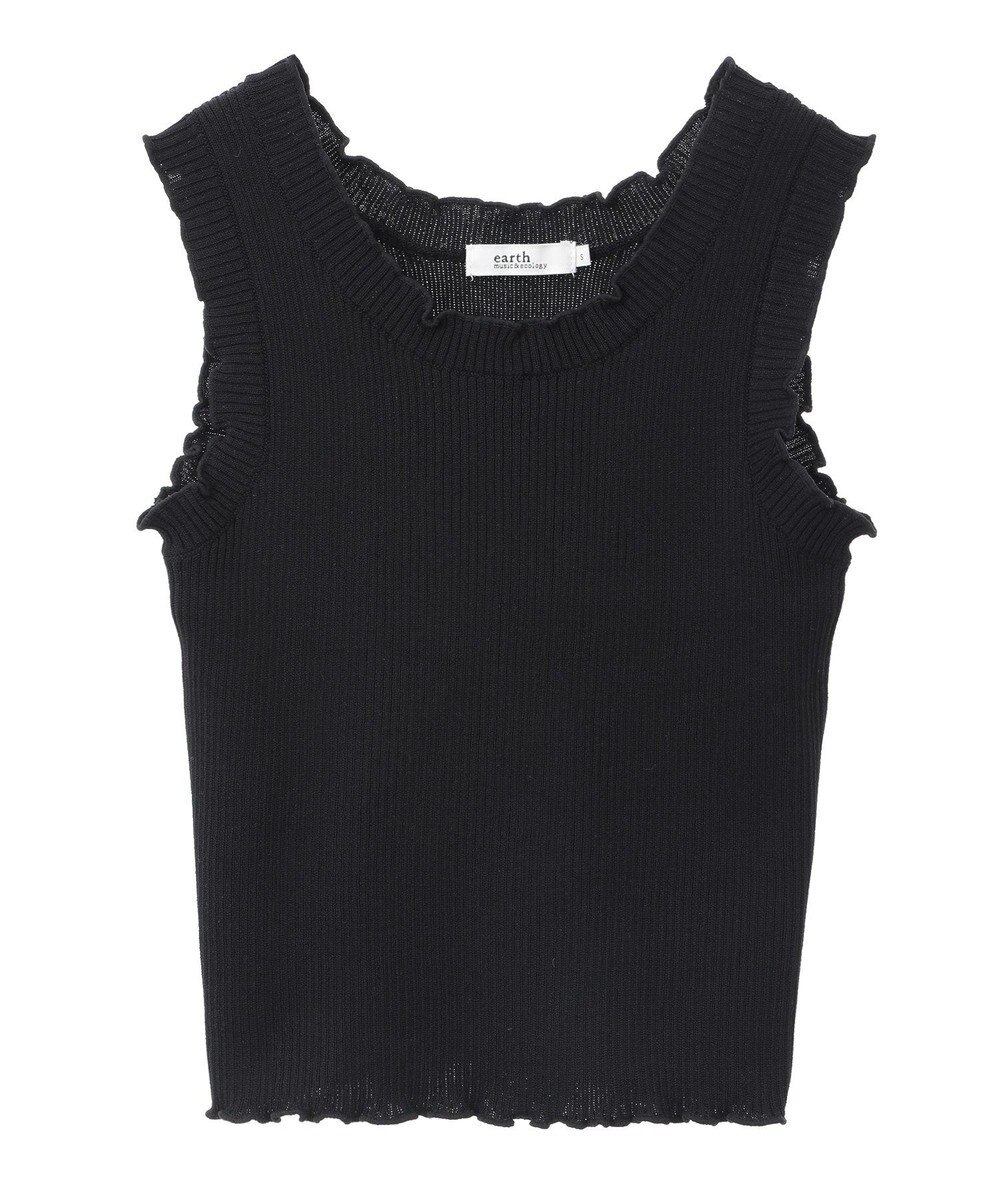 earth music&ecology フリルニットタンクトップ 